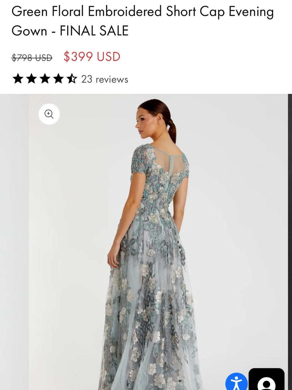 Floral Embroidered Mac Duggal Gown - Picture 9 of 9